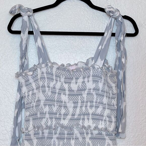 Buddy Love Laura Smocked Mini Dress in Slate size Small - Picture 4 of 9